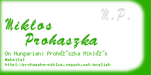 miklos prohaszka business card